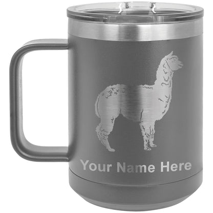 15oz Vacuum Insulated Coffee Mug, Alpaca, Personalized Engraving Included