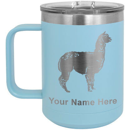 15oz Vacuum Insulated Coffee Mug, Alpaca, Personalized Engraving Included