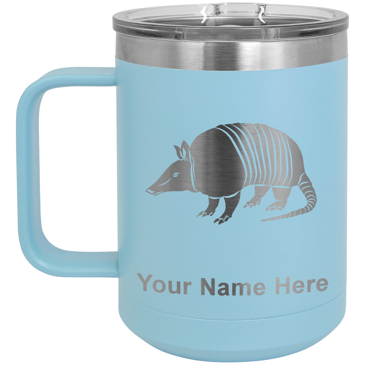 15oz Vacuum Insulated Coffee Mug, Armadillo, Personalized Engraving Included