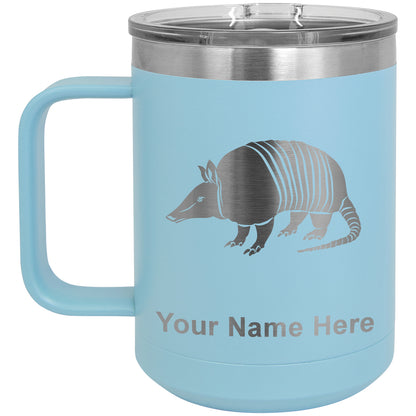 15oz Vacuum Insulated Coffee Mug, Armadillo, Personalized Engraving Included