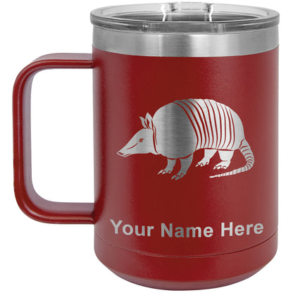 15oz Vacuum Insulated Coffee Mug, Armadillo, Personalized Engraving Included