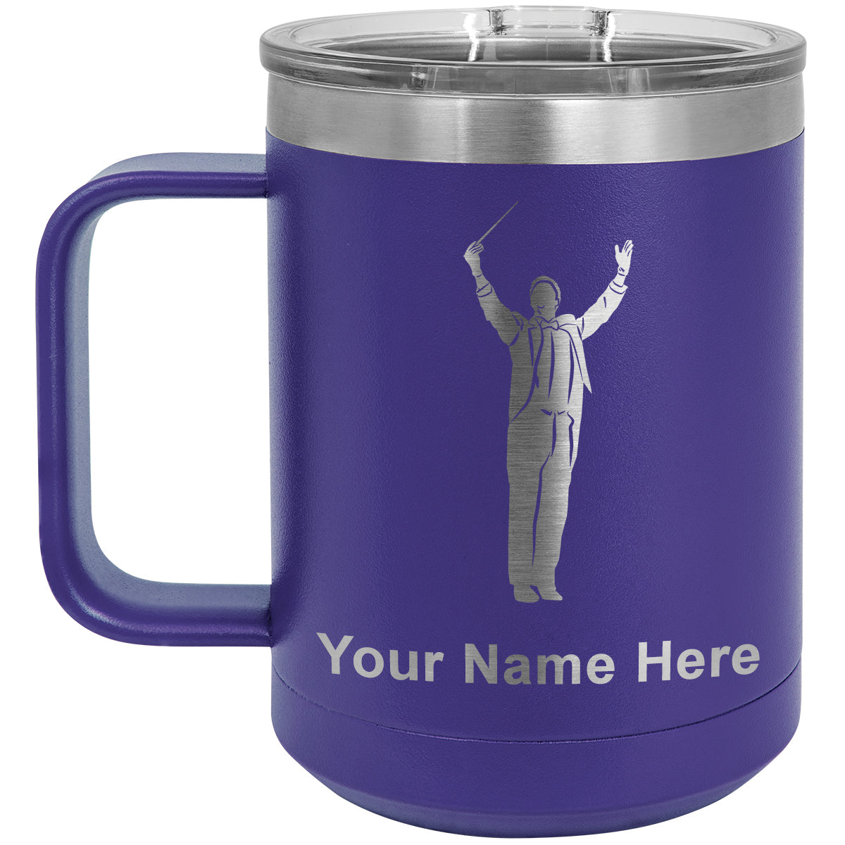 15oz Vacuum Insulated Coffee Mug, Band Director, Personalized Engraving Included
