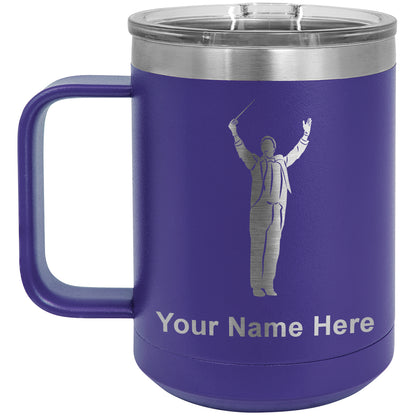 15oz Vacuum Insulated Coffee Mug, Band Director, Personalized Engraving Included