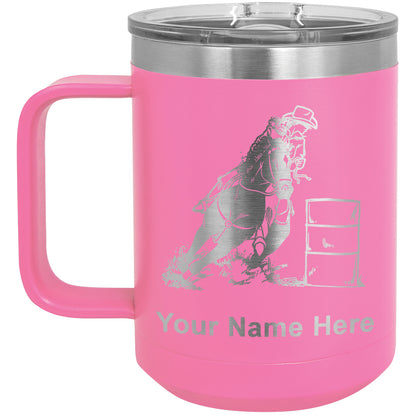 15oz Vacuum Insulated Coffee Mug, Barrel Racer, Personalized Engraving Included