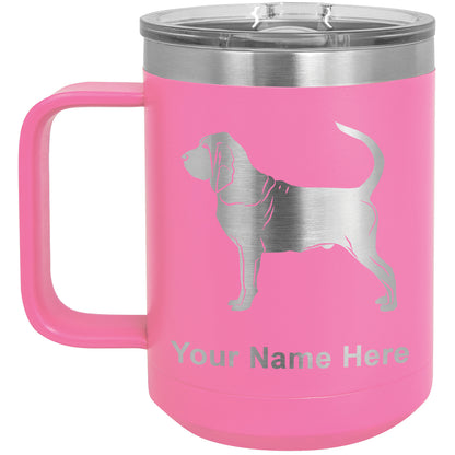 15oz Vacuum Insulated Coffee Mug, Bloodhound Dog, Personalized Engraving Included
