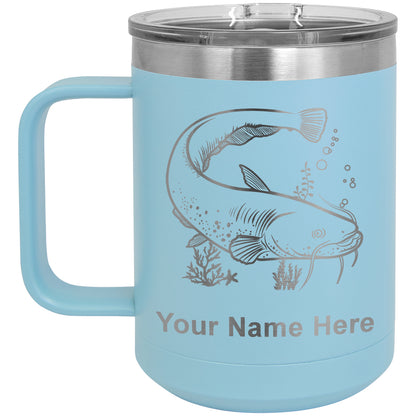 15oz Vacuum Insulated Coffee Mug, Catfish, Personalized Engraving Included