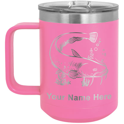 15oz Vacuum Insulated Coffee Mug, Catfish, Personalized Engraving Included