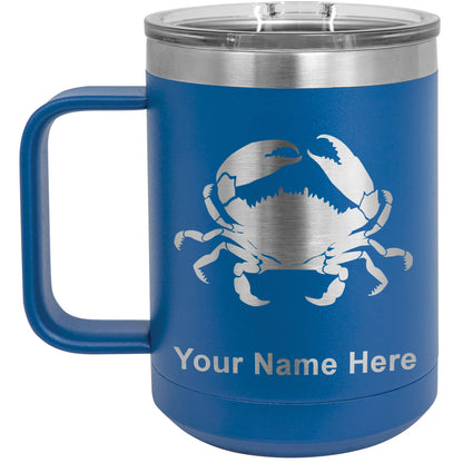 15oz Vacuum Insulated Coffee Mug, Crab, Personalized Engraving Included