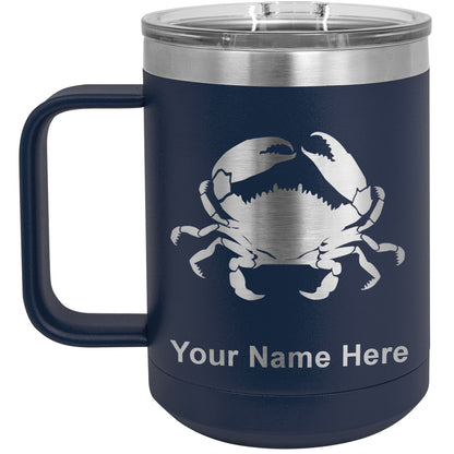 15oz Vacuum Insulated Coffee Mug, Crab, Personalized Engraving Included