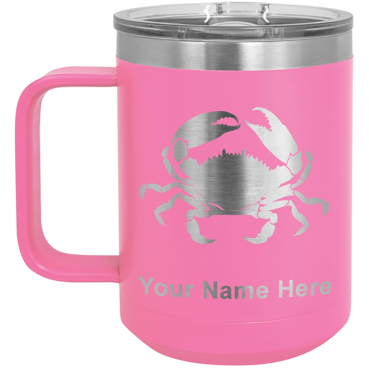 15oz Vacuum Insulated Coffee Mug, Crab, Personalized Engraving Included