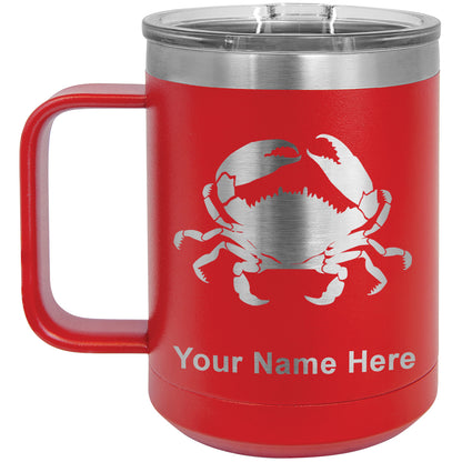 15oz Vacuum Insulated Coffee Mug, Crab, Personalized Engraving Included