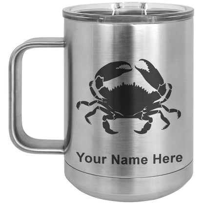 15oz Vacuum Insulated Coffee Mug, Crab, Personalized Engraving Included