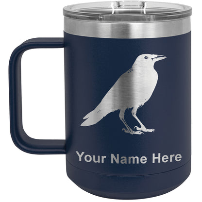 15oz Vacuum Insulated Coffee Mug, Crow, Personalized Engraving Included