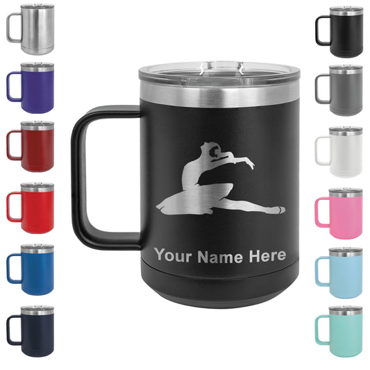 15oz Vacuum Insulated Coffee Mug, Dancer, Personalized Engraving Included