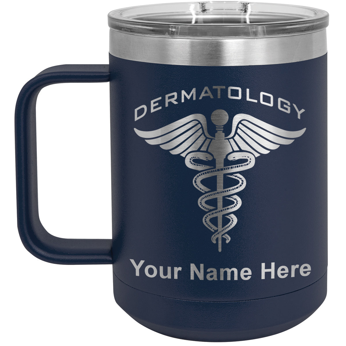 15oz Vacuum Insulated Coffee Mug, Dermatology, Personalized Engraving Included