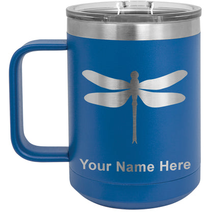 15oz Vacuum Insulated Coffee Mug, Dragonfly, Personalized Engraving Included