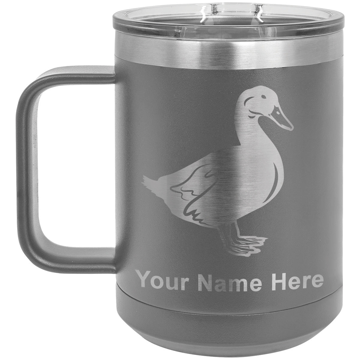 15oz Vacuum Insulated Coffee Mug, Duck, Personalized Engraving Included