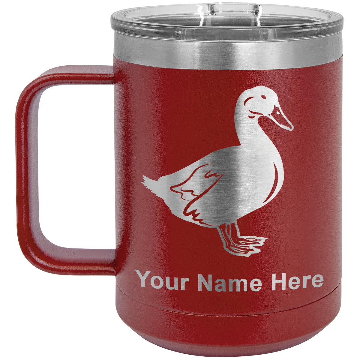 15oz Vacuum Insulated Coffee Mug, Duck, Personalized Engraving Included