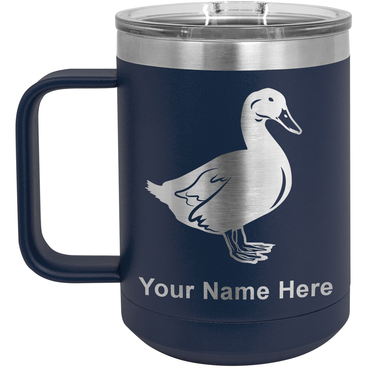 15oz Vacuum Insulated Coffee Mug, Duck, Personalized Engraving Included