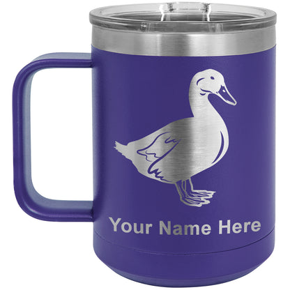 15oz Vacuum Insulated Coffee Mug, Duck, Personalized Engraving Included