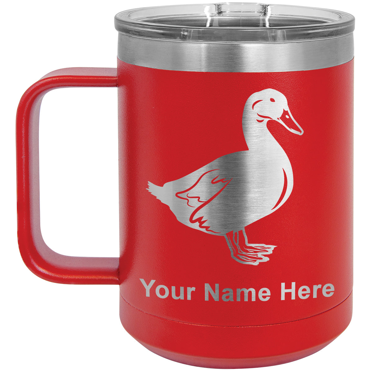 15oz Vacuum Insulated Coffee Mug, Duck, Personalized Engraving Included