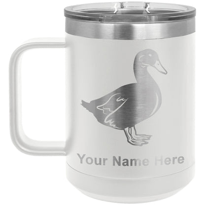 15oz Vacuum Insulated Coffee Mug, Duck, Personalized Engraving Included