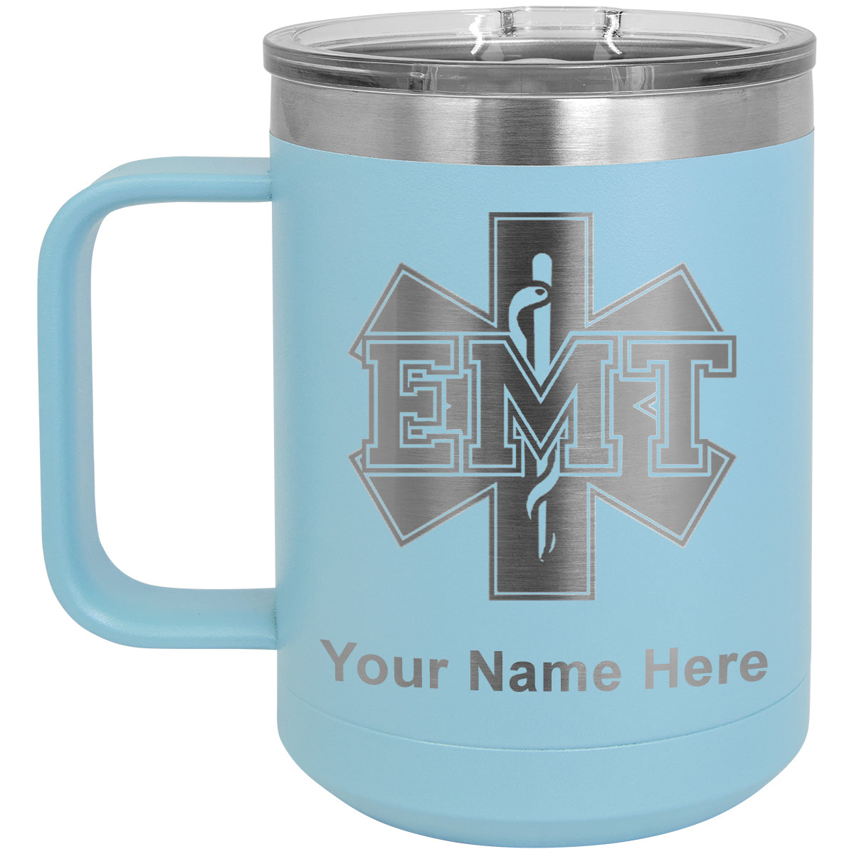 15oz Vacuum Insulated Coffee Mug, EMT Emergency Medical Technician, Personalized Engraving Included