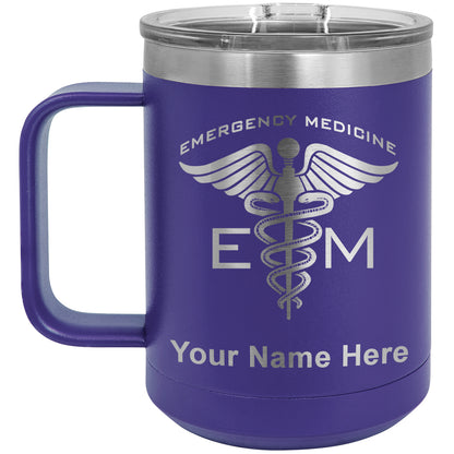 15oz Vacuum Insulated Coffee Mug, Emergency Medicine, Personalized Engraving Included