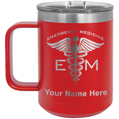 15oz Vacuum Insulated Coffee Mug, Emergency Medicine, Personalized Engraving Included