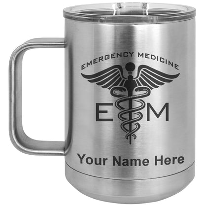 15oz Vacuum Insulated Coffee Mug, Emergency Medicine, Personalized Engraving Included