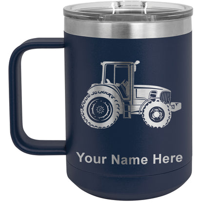15oz Vacuum Insulated Coffee Mug, Farm Tractor, Personalized Engraving Included