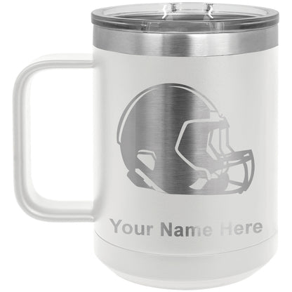 15oz Vacuum Insulated Coffee Mug, Football Helmet, Personalized Engraving Included