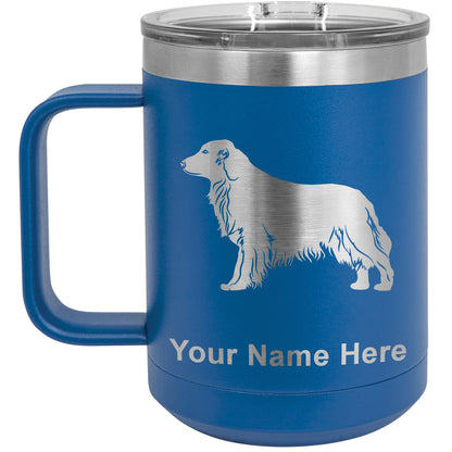 15oz Vacuum Insulated Coffee Mug, Golden Retriever Dog, Personalized Engraving Included
