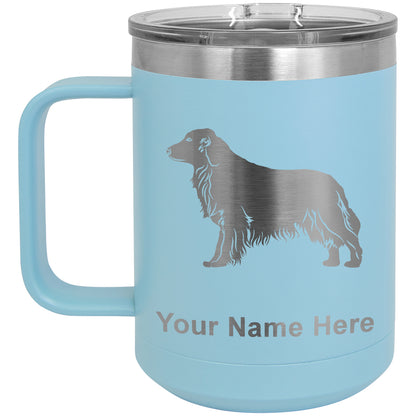 15oz Vacuum Insulated Coffee Mug, Golden Retriever Dog, Personalized Engraving Included