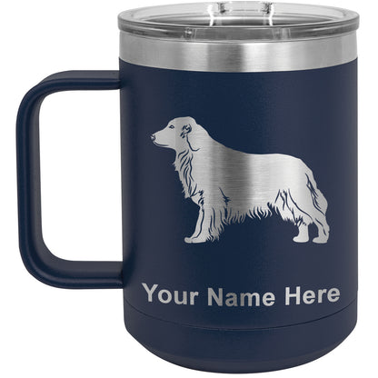 15oz Vacuum Insulated Coffee Mug, Golden Retriever Dog, Personalized Engraving Included