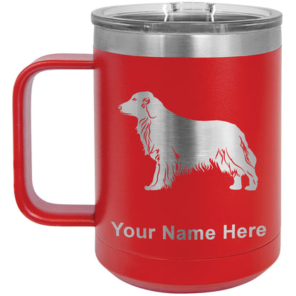 15oz Vacuum Insulated Coffee Mug, Golden Retriever Dog, Personalized Engraving Included