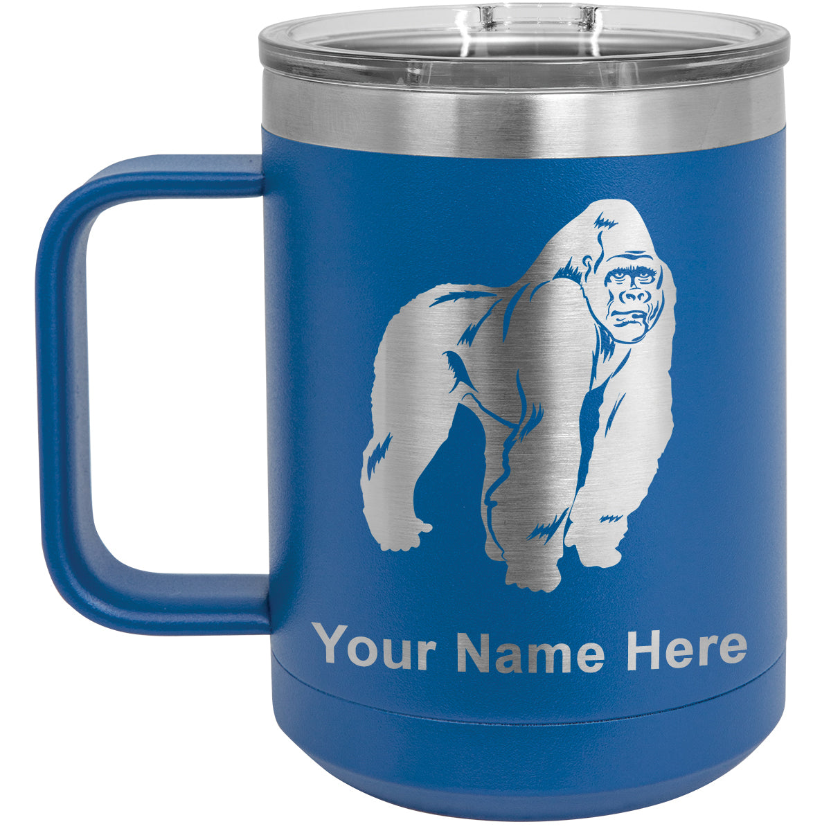 15oz Vacuum Insulated Coffee Mug, Gorilla, Personalized Engraving Included