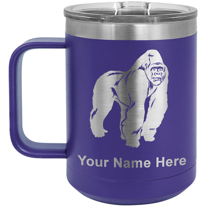 15oz Vacuum Insulated Coffee Mug, Gorilla, Personalized Engraving Included