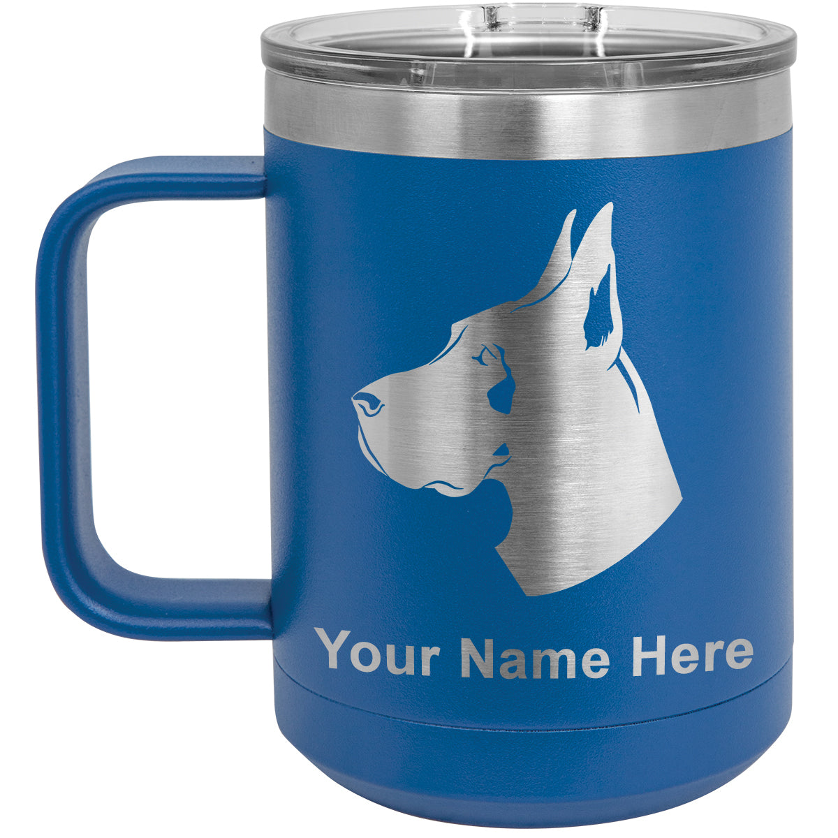 15oz Vacuum Insulated Coffee Mug, Great Dane Dog, Personalized Engraving Included