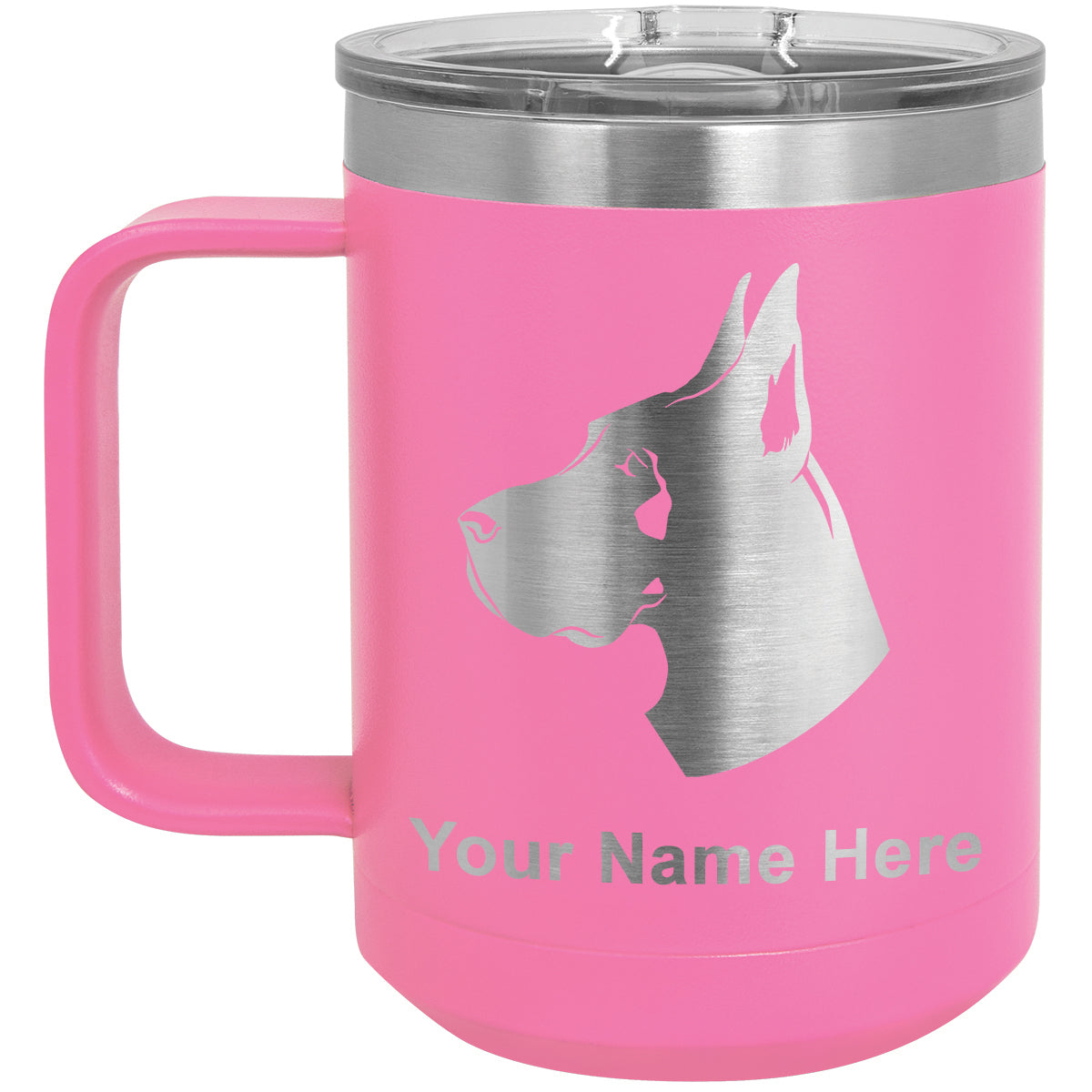 15oz Vacuum Insulated Coffee Mug, Great Dane Dog, Personalized Engraving Included