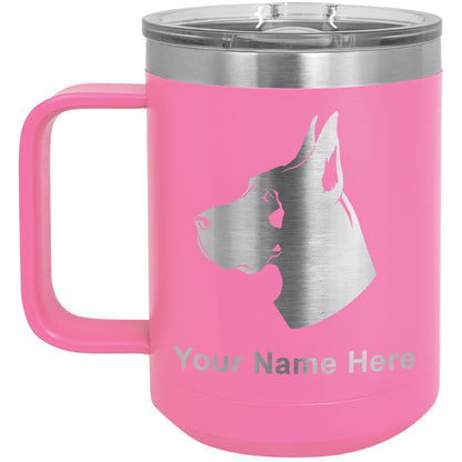 15oz Vacuum Insulated Coffee Mug, Great Dane Dog, Personalized Engraving Included