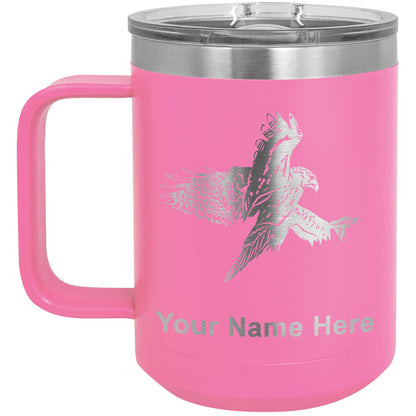 15oz Vacuum Insulated Coffee Mug, Hawk, Personalized Engraving Included