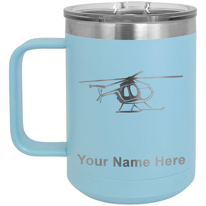 15oz Vacuum Insulated Coffee Mug, Helicopter 1, Personalized Engraving Included