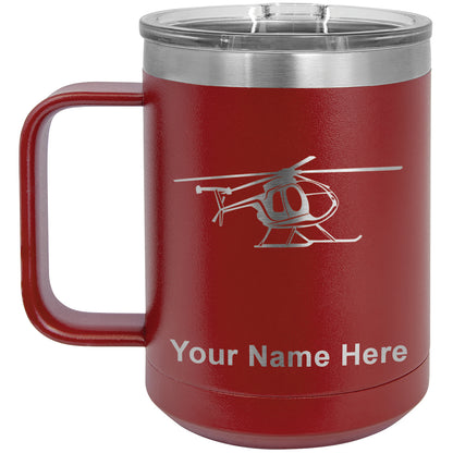 15oz Vacuum Insulated Coffee Mug, Helicopter 1, Personalized Engraving Included