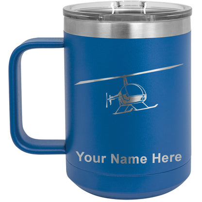 15oz Vacuum Insulated Coffee Mug, Helicopter 2, Personalized Engraving Included