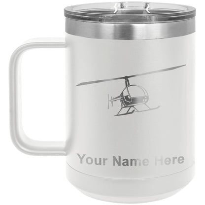 15oz Vacuum Insulated Coffee Mug, Helicopter 2, Personalized Engraving Included