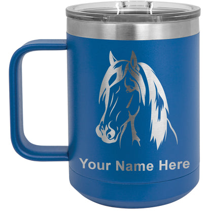 15oz Vacuum Insulated Coffee Mug, Horse Head 1, Personalized Engraving Included