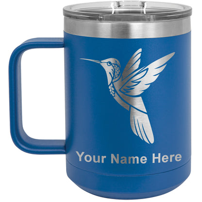 15oz Vacuum Insulated Coffee Mug, Hummingbird, Personalized Engraving Included