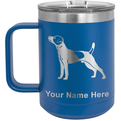 15oz Vacuum Insulated Coffee Mug, Jack Russell Terrier Dog, Personalized Engraving Included