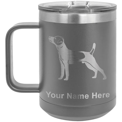 15oz Vacuum Insulated Coffee Mug, Jack Russell Terrier Dog, Personalized Engraving Included